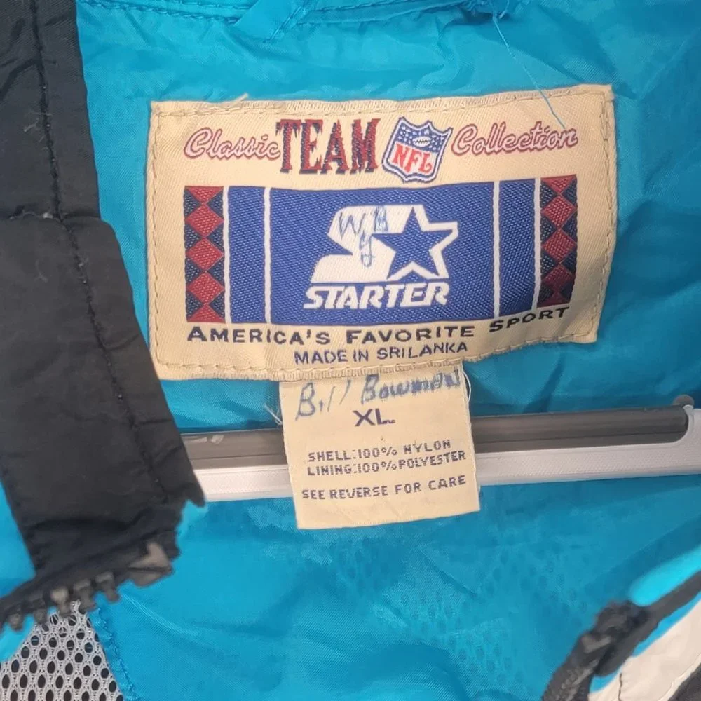 VINTAGE STARTER Carolina Panthers Mens XL Windbreaker - Picture 6 of 6